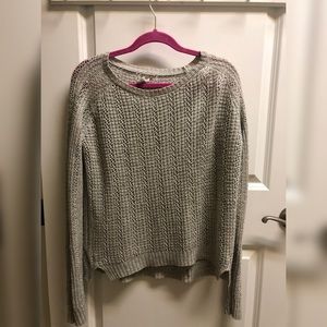 Gray knit sweater